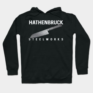 Hathenbruck Steelworks Damascus Bunka White lettering Hoodie